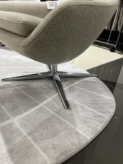 Sessel Caruzzo Stoff 24922 Varese 22 Angora Beige Gestell Aluminium Poliert