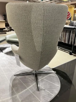 Sessel Caruzzo Stoff 24922 Varese 22 Angora Beige Gestell Aluminium Poliert