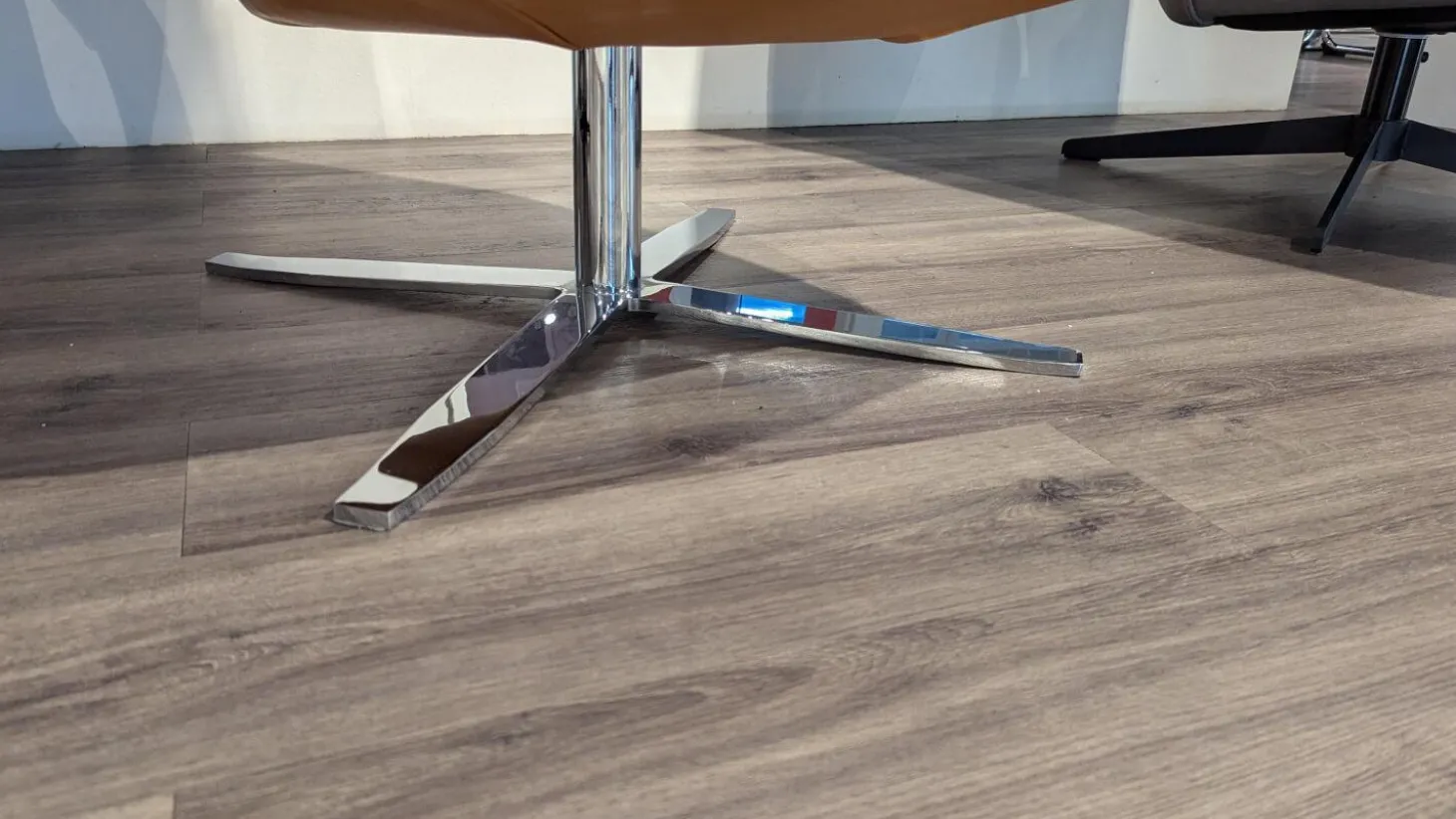 Sessel Castello Leder Canyon Cognac Braun Füße Verchromt