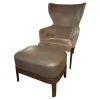 Sessel Chelsea CP0 1 Stoff Kubrick K 1930 Grau Gestell Eukalyptus Mit Hocker Leder Luxor L1364