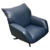 Sessel Chiara Bezug Leder P 9165 78 Dunkelblau Drehgestell Metall Verchromt