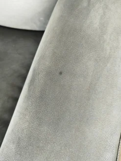 Sessel Chiara Leder PLX Tessuto 9620 Anthrazit Gestell Und Füße Stahl Verchromt Mit Hocker