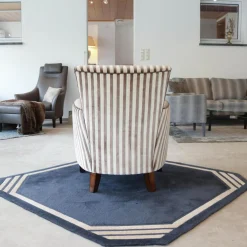 Sessel Chris Stoff Romo 8786 Streifenvelours Beige Dunkelbraun