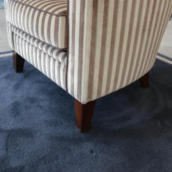 Sessel Chris Stoff Romo 8786 Streifenvelours Beige Dunkelbraun