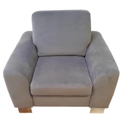 Sessel Cincinatti Bezug Sam Grau Fuß Chrom