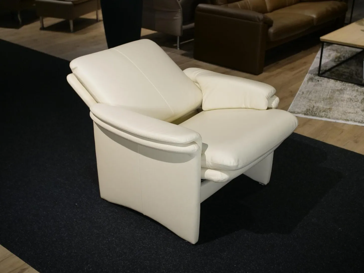 Sessel City Bezug Leder 42.310 Beige Mit Hocker