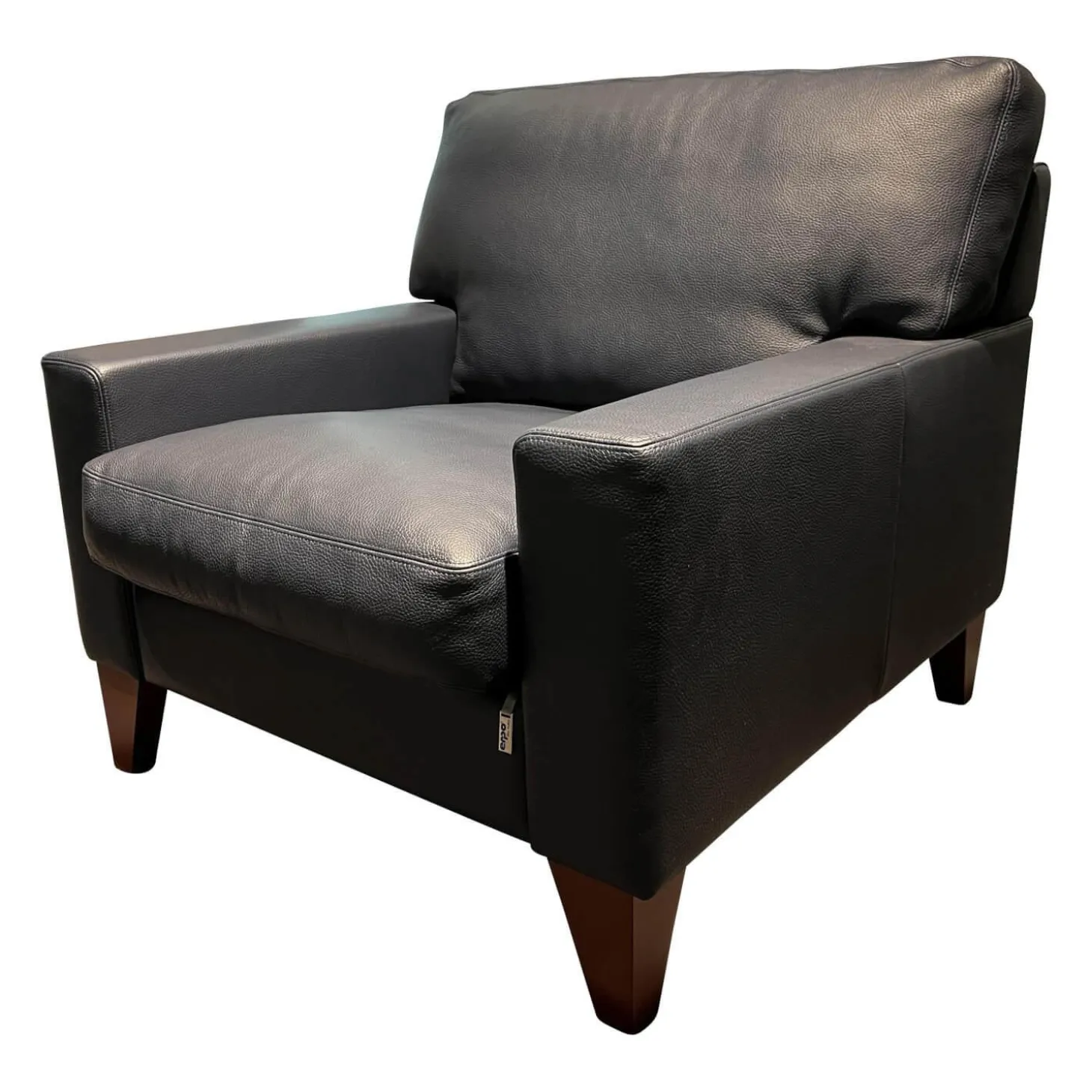 Sessel CL 400 Leder 43 Indigo 43.850 Fuß Holz Mahagoni Gebeizt