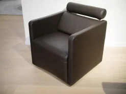 Sessel CL 332 Leder Mocca Inklusive Rückenrolle Doppelsteppnaht Und Drehteller