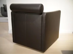 Sessel CL 332 Leder Mocca Inklusive Rückenrolle Doppelsteppnaht Und Drehteller