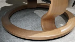 Sessel Consul L Stoff Daisy Sand Beige Gestell Classic Eiche Gebeizt Inklusive Hocker