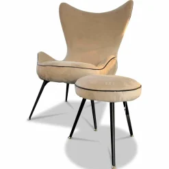 Sessel Contessa 1956 Stoff Yukon Snow Keder Schwarz Gestell Schwarz