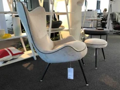 Sessel Contessa 1956 Stoff Yukon Snow Keder Schwarz Gestell Schwarz