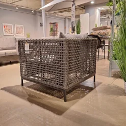 Sessel Corda Outdoor Seidengrau Kordel Platin