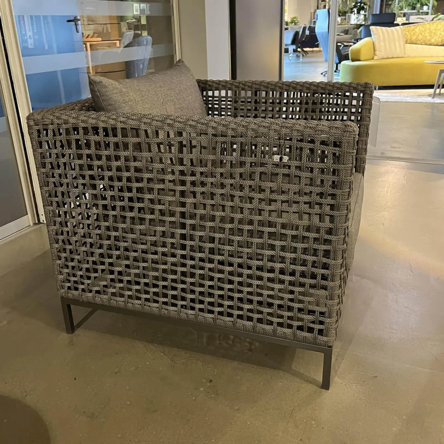 Sessel Corda Outdoor Seidengrau Kordel Platin