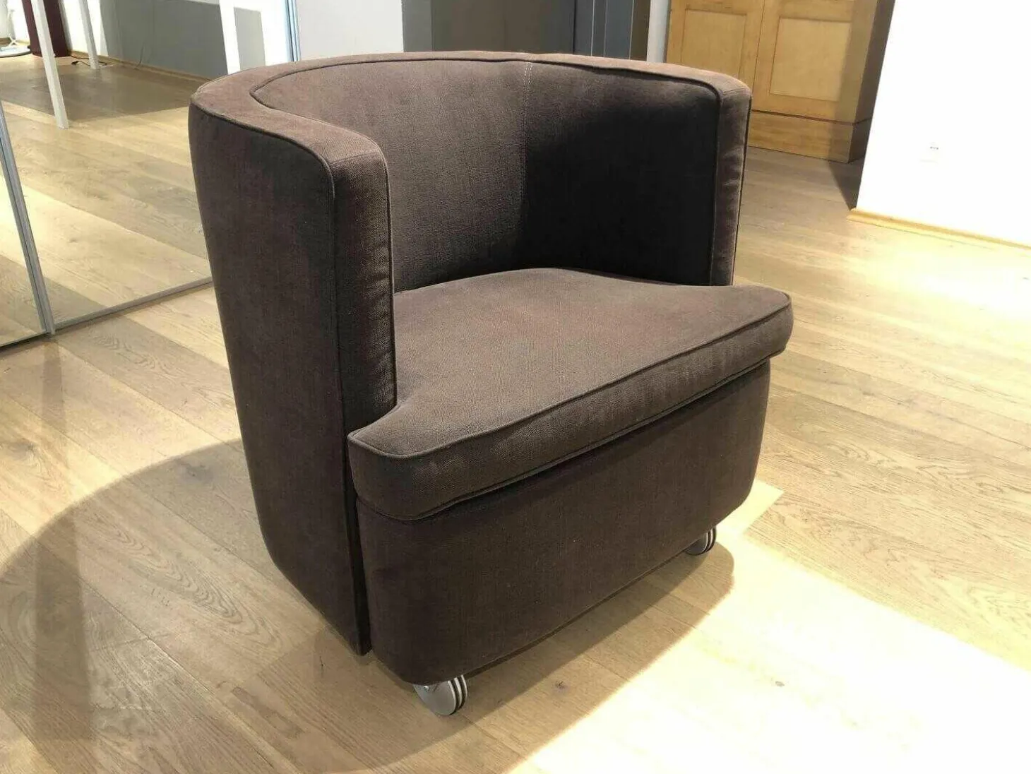 Sessel Corso Stoff PG 1 Braun auf Rollen