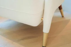 Sessel D. 151.4 Stoff A Wheel WD710 Weiß Cat. W Füße Nussbaum