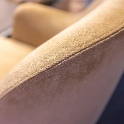 Sessel D.151.4 Bezug Stoff Kubrick K 1951 Beige Gestell Amerikanisches Nussbaumholz