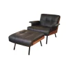 Sessel Daiki Daip88ps Leder Aspen 01 Carbone Pelle Nature Schwarz Schale Palisander Mit Hocker