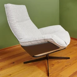 Sessel Daron Hoch Stoff Alice IP 1750 171 Beige Grau Kreuzfuß Schwarz Matt