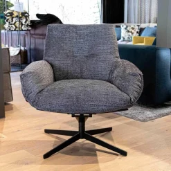 Sessel Daron Niedrig Stoff Megan BW1772-191 Leder Normandie Schwarz