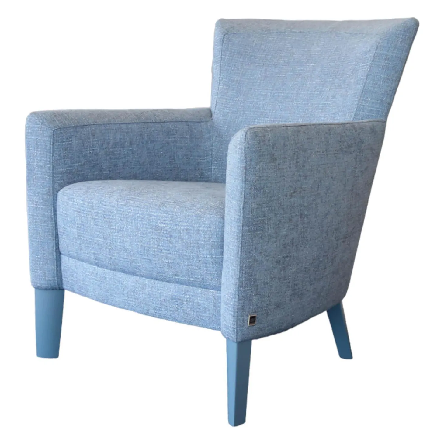 Sessel Donna Stoff Blaugrau Füße Blau Lackiert