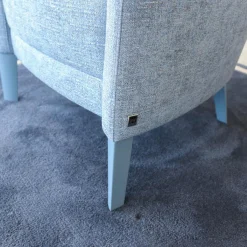 Sessel Donna Stoff Blaugrau Füße Blau Lackiert