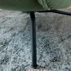 Sessel Doze Loungechair Stoff Grün Gestell Stahl Anthracite Black Schwarz Mit Hocker Doze