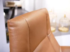 Sessel DS 149 Leder Club 54 Whisky Braun Sternfuß Schwarz Matt Drehbar Mit Rückholfunktion Inklusive Hocker