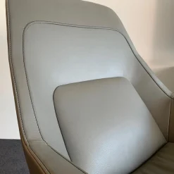 Sessel DS-144 Leder Select 2418 Schiefer Ziernaht Schwarz mit Hocker