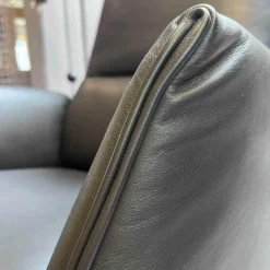 Sessel DS-344 Leder Touch Schwarz 11 Gestell Schwarzgrau Mit Hocker