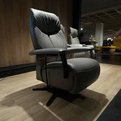 Sessel Easy Swing 7061 4551 Leder 24 Longlife Stahl Grau Sterngestell Anthrazit Metall Pulverbeschichtet