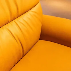 Sessel Easy Swing 7051 Leder 22 Soft N Bright Braun Sternfuß Edelstahloptik Mit Aufstehhilfe Und Kopfteilverstellung