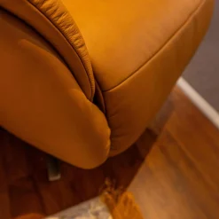 Sessel Easy Swing 7051 Leder 22 Soft N Bright Braun Sternfuß Edelstahloptik Mit Aufstehhilfe Und Kopfteilverstellung