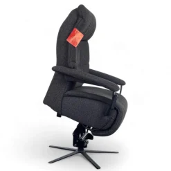 Sessel Easy Swing Medium Stoff Q2 Melange Cola Schwarz Sternfuß Metall Pulverbeschichtet Anthrazit 2 Motorig Mit Aufstehhilfe