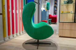 Sessel Egg Chair Stoff Special Fabric Phlox 0933 Green Grün Gestell Warm Graphite Lackiert Grau