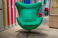 Sessel Egg Chair Stoff Special Fabric Phlox 0933 Green Grün Gestell Warm Graphite Lackiert Grau