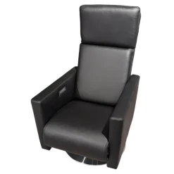 Sessel EM 210 15 Leder 170 Schwarz 136 Tellerfuß Edelstahl Gebürstet Mit Kopfteilverstellung Manuell Und 2 Motorisch Plus Aufstehhilfe