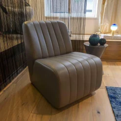 Sessel Ernest Leder Nappa Ash Braun Grau