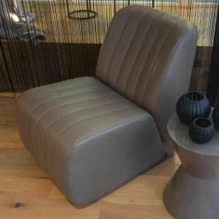 Sessel Ernest Leder Nappa Ash Braun Grau