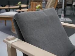 Sessel Farmer Stoff 5091 Mittelgrau Gestell Eiche Natur Geölt Inklusive Tisch