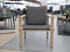 Sessel Farmer Stoff 5091 Mittelgrau Gestell Eiche Natur Geölt Inklusive Tisch