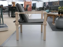 Sessel Farmer Stoff 5091 Mittelgrau Gestell Eiche Natur Geölt Inklusive Tisch