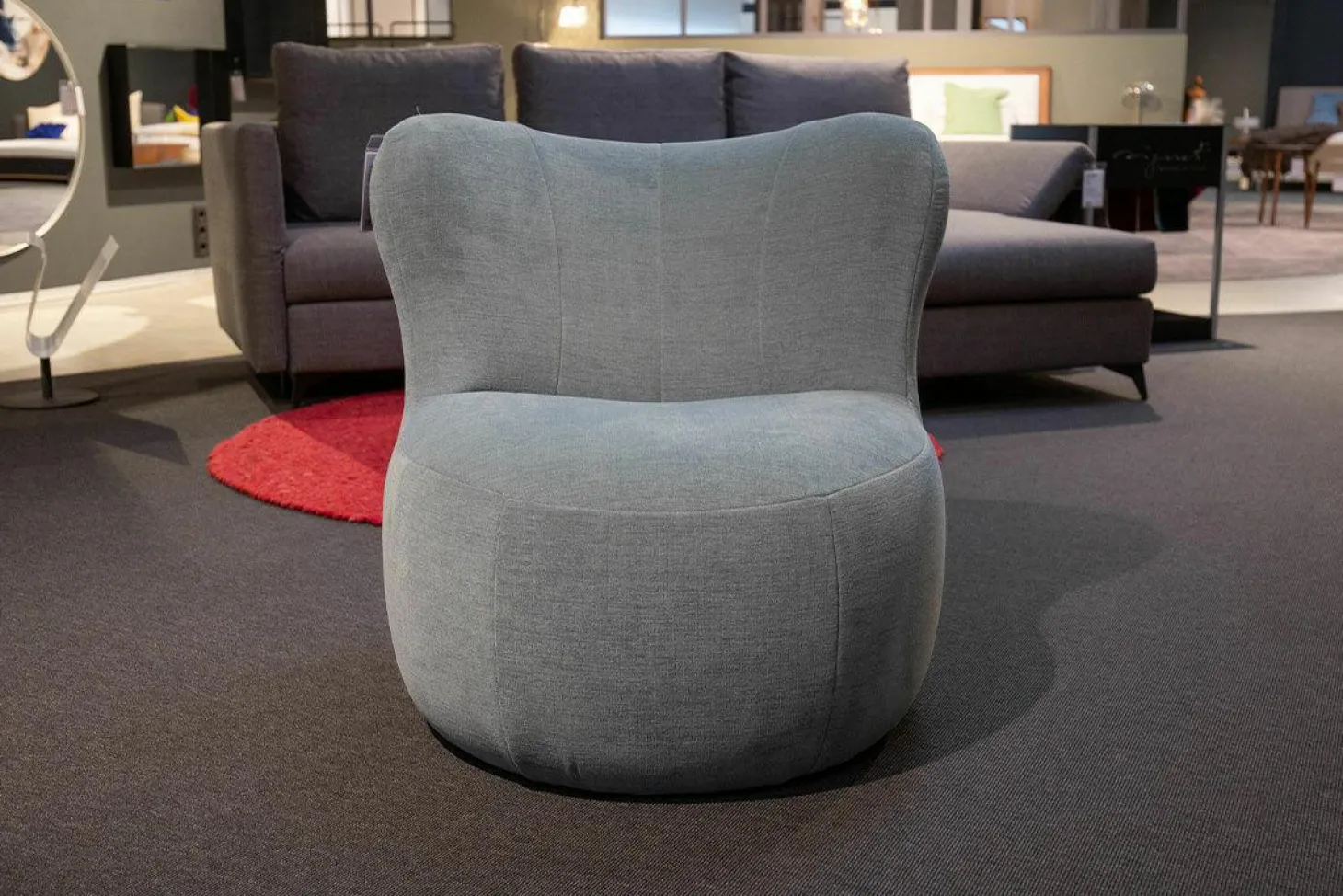 Sessel Freistil 173 Stoff 6514 Blaugrau Grau Inklusive Kunststoffgleiter