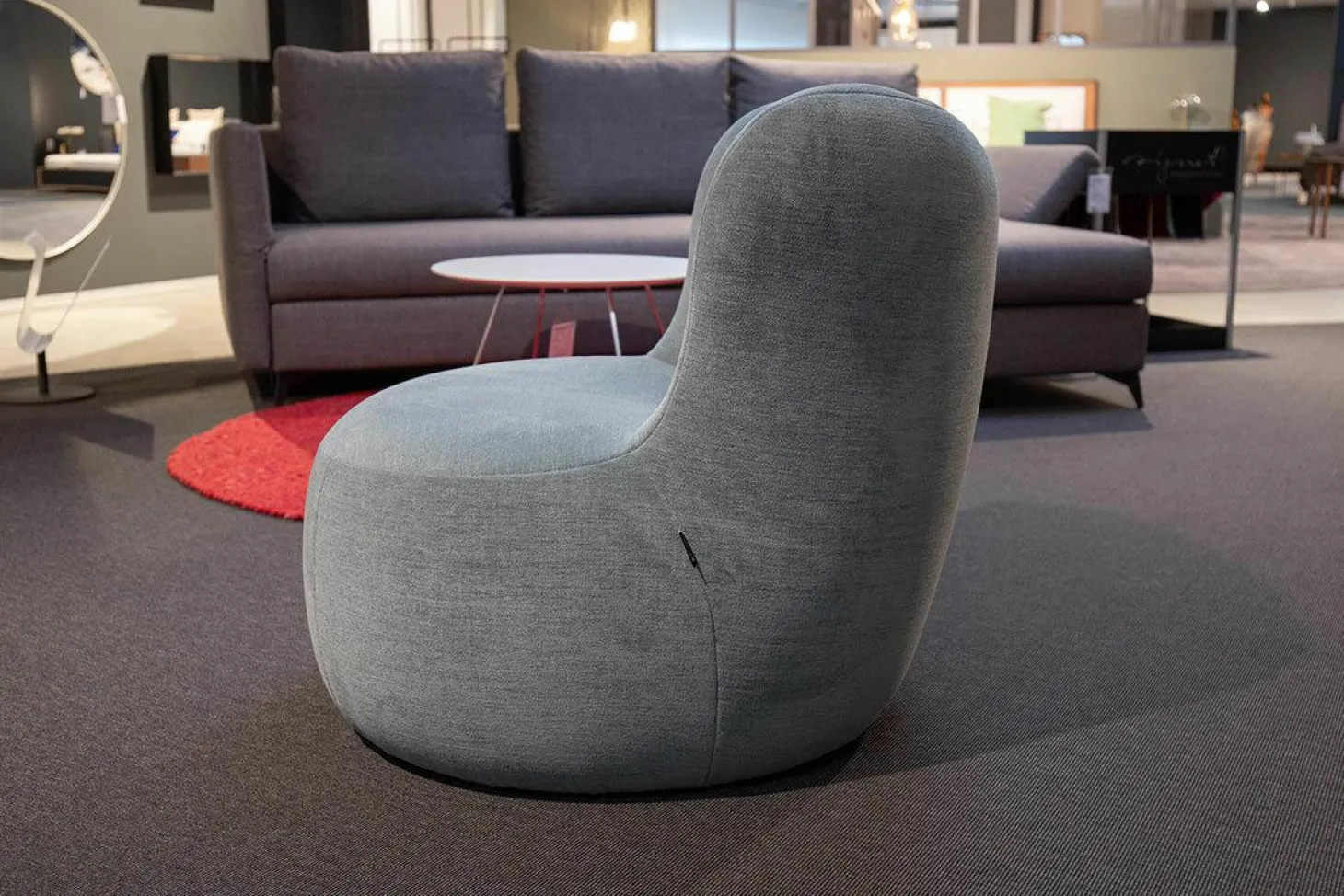 Sessel Freistil 173 Stoff 6514 Blaugrau Grau Inklusive Kunststoffgleiter