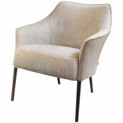 Sessel Fuga Niedrig Bezug Innen Stoff James C0013 Außen Leder Lipano Taupe