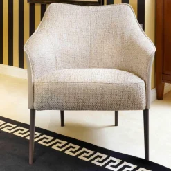 Sessel Fuga Niedrig Bezug Innen Stoff James C0013 Außen Leder Lipano Taupe