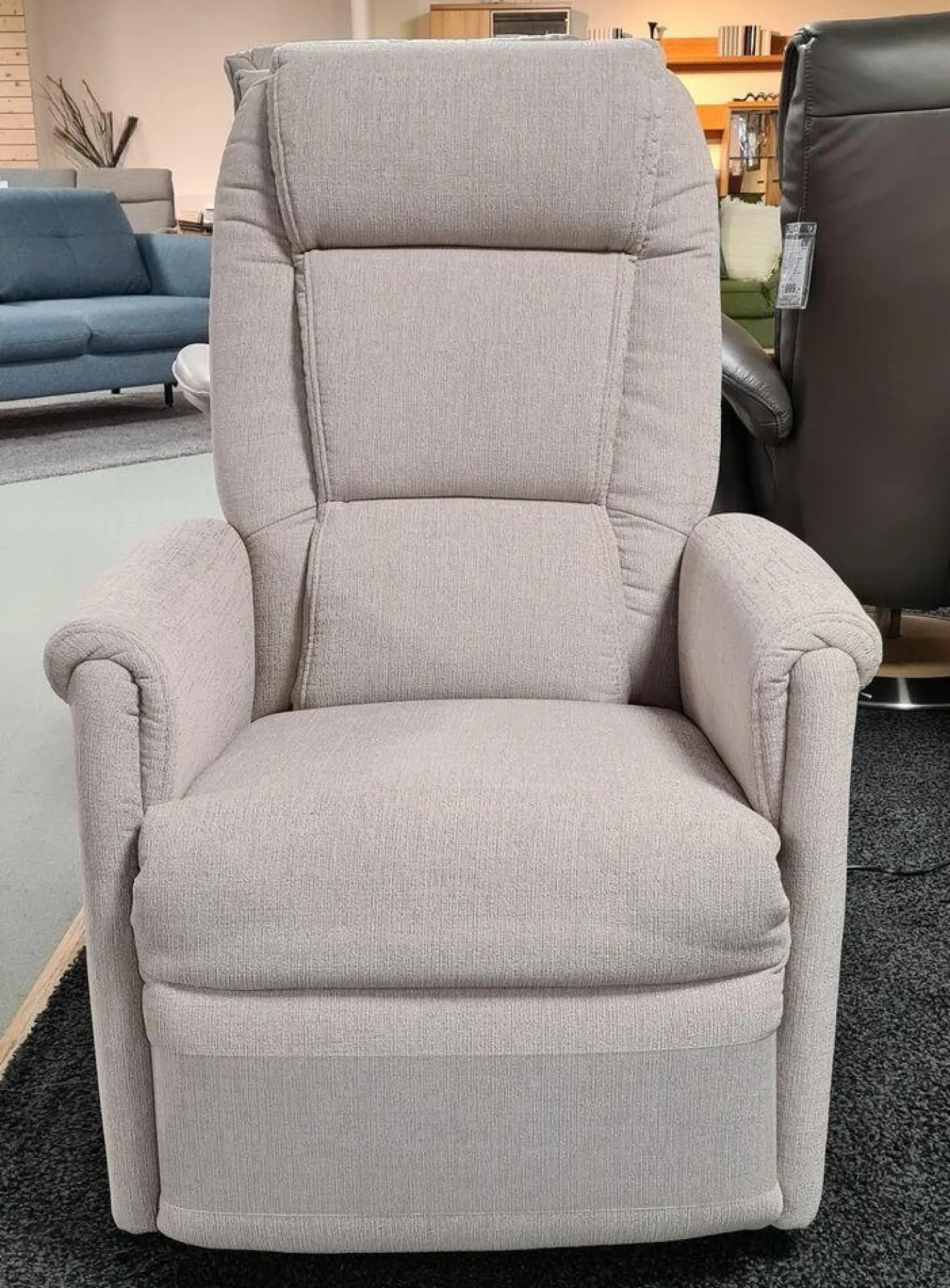 Sessel 25G 9773 Cumulus Stoff Aqua Clean Puder 1-Motorig mit Aufstehhilge