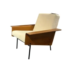 Sessel G 10 Stoff Alpa Arctique Beige Gestell Schwarz Seidenmatt Pulverbeschichtet Armlehnen Buchenmultiplex Furniert