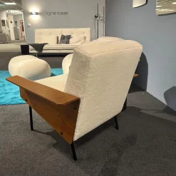 Sessel G 10 Stoff Alpa Arctique Beige Gestell Schwarz Seidenmatt Pulverbeschichtet Armlehnen Buchenmultiplex Furniert