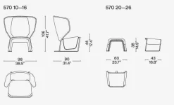 Sessel Gender 570 12 Melange Leder Schwarz Beige Gelb Ice Kissen Stoff Gerrit